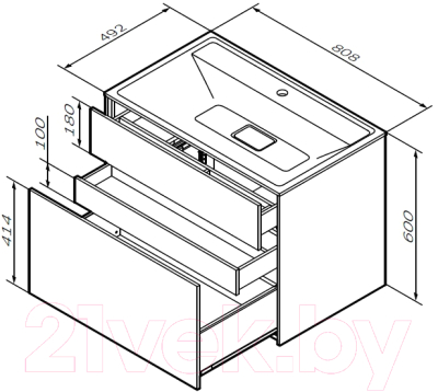 Тумба под умывальник AM.PM Inspire V2.0 M50AFHX0803WM