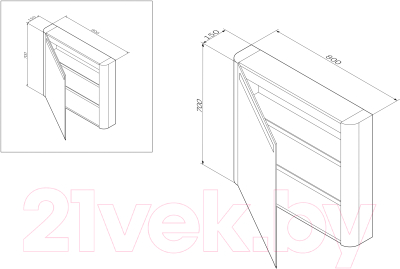 Шкаф с зеркалом для ванной AM.PM Sensation M30MCL0801WG