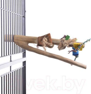 Жердочка для птиц Happy Bird Ветвь кофейная с игрушками, L / H71052 - фото