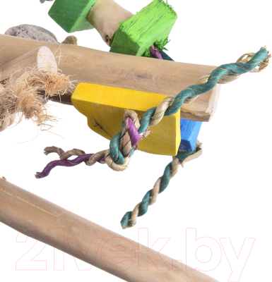 Жердочка для птиц Happy Bird Ветвь кофейная с игрушками, L / H71052