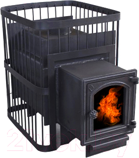 Печь-каменка КомфортПром Сталь дверь со стеклом 10013008 - фото