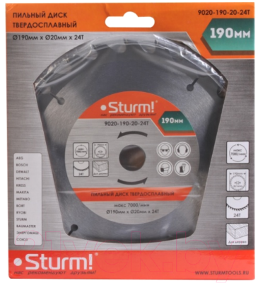 Пильный диск Sturm! 9020-190-20-24T - фото