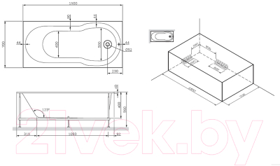 Ванна акриловая AM.PM X-Joy W88A-150-070W-A