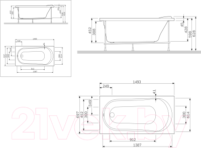 Экран для ванны AM.PM Joy/Spirit W85A-150-070W-P
