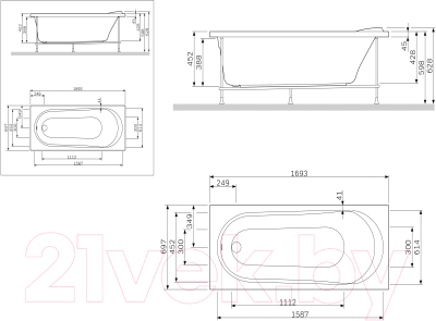 Экран для ванны AM.PM Joy/Spirit W85A-170-070W-P