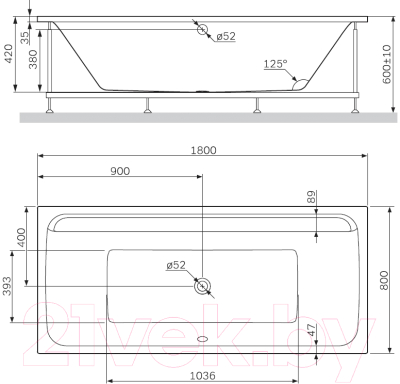 Ванна акриловая AM.PM Inspire 2.0 W52A-180-080W-A