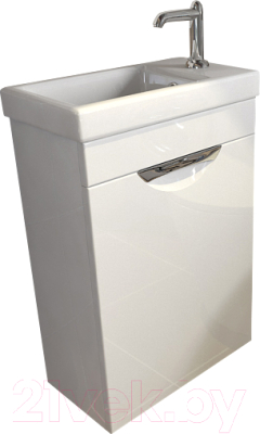 Тумба с умывальником Emmy Милли 40 R + S-UM-COM40/1-w - фото