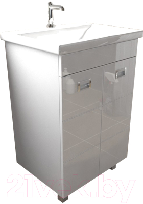 Тумба с умывальником Emmy Монтана 60 + S-UM-COM60/1-w - фото