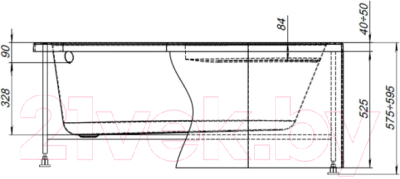 Каркас Aquanet Mia 140x80 L/R