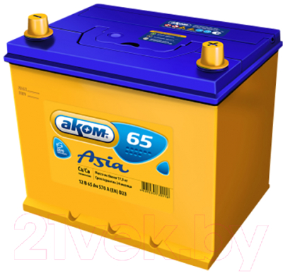 Автомобильный аккумулятор AKOM Asia Евро 6СТ-65VL - фото