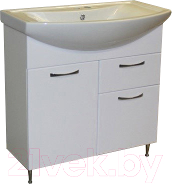 Тумба с умывальником СанитаМебель Камелия-67.51к Д2 + Балтика 80 - фото