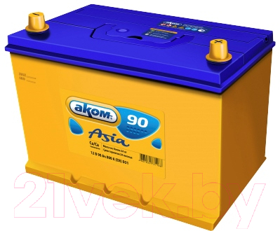 Автомобильный аккумулятор AKOM Asia Евро СТ-90VL - фото
