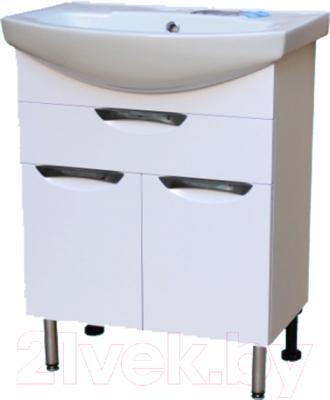 Тумба с умывальником СанитаМебель Камелия-64.22 Д3 + Балтика 60 - фото
