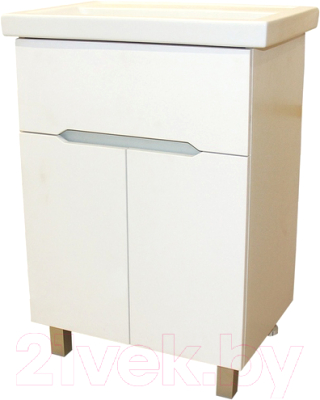 Тумба с умывальником СанитаМебель Сизаль 64.600 + Фостер 60 - фото