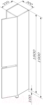 Шкаф-пенал для ванной AM.PM Gem S M91CSR0306GM