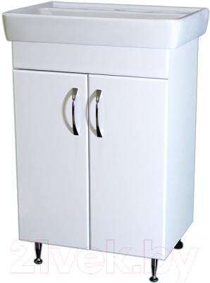 Тумба с умывальником СанитаМебель Камелия-64.89 Д2 + Бергамо 60 - фото