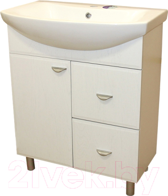 Тумба с умывальником СанитаМебель Лотос 601.700 + Балтика 70 - фото