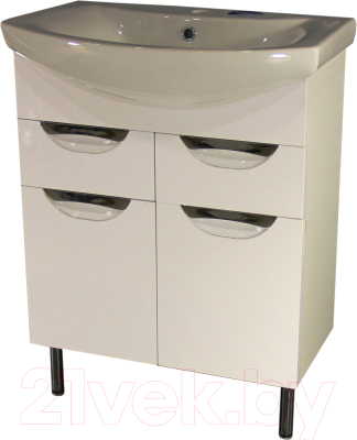 Тумба с умывальником СанитаМебель Эмили 601.650 + Балтика 65 - фото