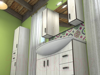 Шкаф-пенал для ванной Какса-А Винтер / 458396 (с 2 ящиками)