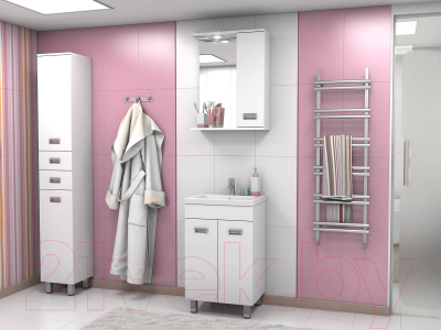 Шкаф-пенал для ванной Какса-А Пикколо / 460107 (с 2 ящиками и корзиной)