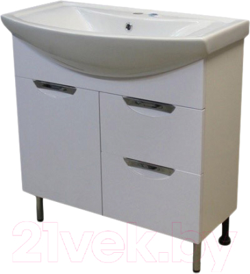 Тумба с умывальником СанитаМебель Камелия-67.51к Д3 + Балтика 80 - фото