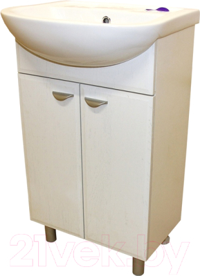 Тумба с умывальником СанитаМебель Лотос 601.520 + Ладога 50 - фото