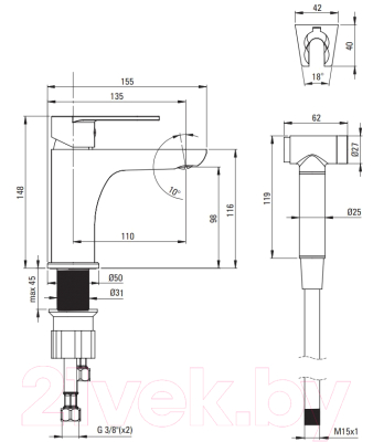 Смеситель Deante Alpinia BGA 027M