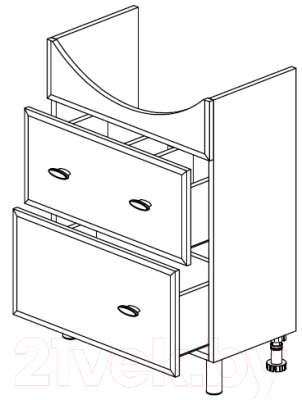 Тумба с умывальником СанитаМебель Лотос 601.600 + Грация