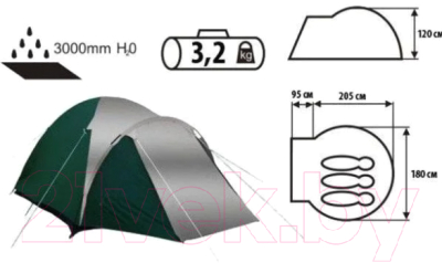 Палатка Acamper Acco 3-местная (синий)