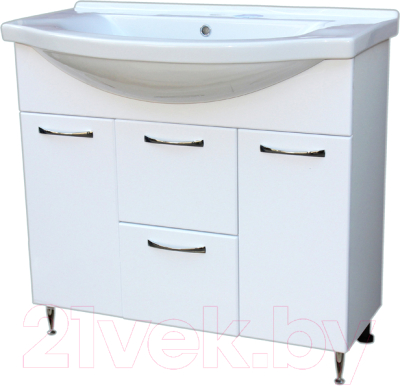 Тумба с умывальником СанитаМебель Камелия-69.51к Д2 + Эльбрус 90 - фото
