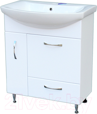Тумба с умывальником СанитаМебель Камелия-66.79 Д2 + Балтика 70 - фото