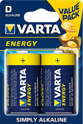 Комплект батареек Varta Energy D - фото