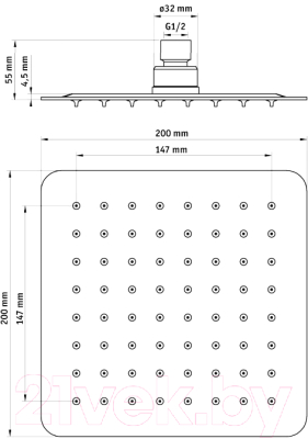 Лейка верхнего душа Deante Cascada Floks NAC 005K