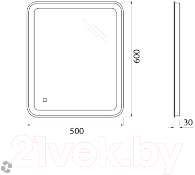 Зеркало BelBagno SPC-MAR-500-600-LED-TCH