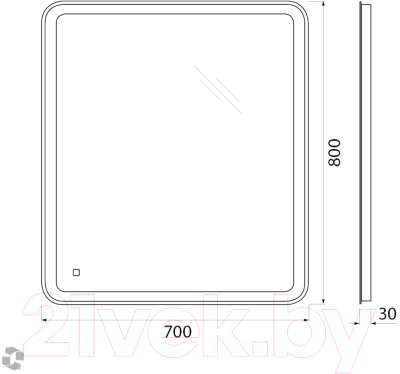 Зеркало BelBagno SPC-MAR-700-800-LED-TCH