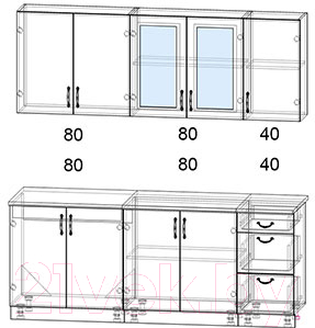 Готовая кухня Интерлиния Мила Крафт 2.0А