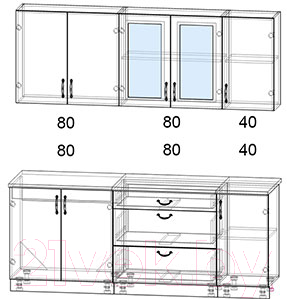 Готовая кухня Интерлиния Мила Крафт 2.0Б