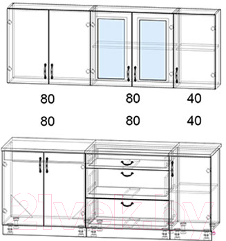 Готовая кухня Интерлиния Мила Крафт 2.0Б