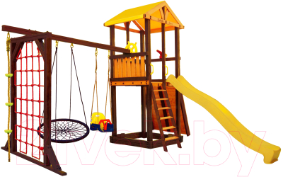 Игровой комплекс Perfetto Sport Pitigliano-11 + качели Паутина - фото