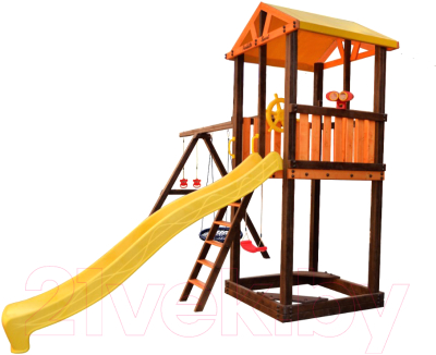 Игровой комплекс Perfetto Sport Pitigliano-3 + качели Паутина - фото