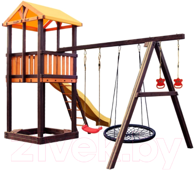 Игровой комплекс Perfetto Sport Pitigliano-3 + качели Паутина