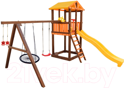 Игровой комплекс Perfetto Sport Pitigliano-3 + качели Паутина