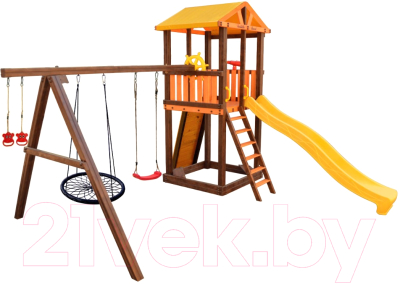 Игровой комплекс Perfetto Sport Pitigliano 4 + качели Паутина
