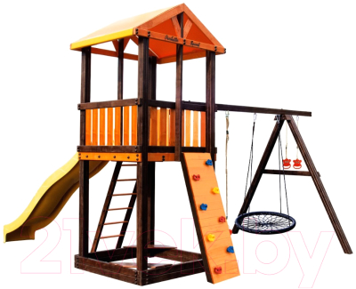 Игровой комплекс Perfetto Sport Pitigliano 4 + качели Паутина