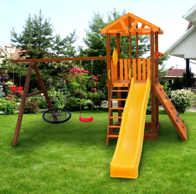 Игровой комплекс Perfetto Sport Pitigliano 5 + качели Паутина