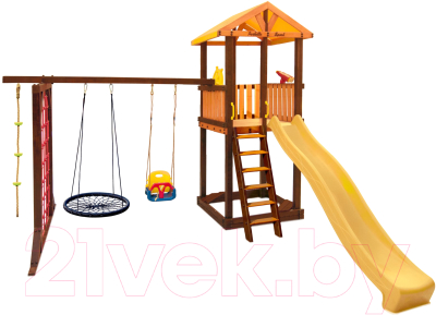 Игровой комплекс Perfetto Sport Pitigliano 9 + качели Паутина - фото