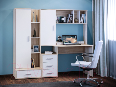 Письменный стол Сокол-Мебель КСТ-16 (дуб сонома/белый)