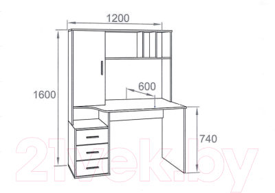 Письменный стол Сокол-Мебель КСТ-16 (дуб сонома/белый)
