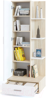 Стеллаж Сокол-Мебель СТ-9 (сонома/белый)