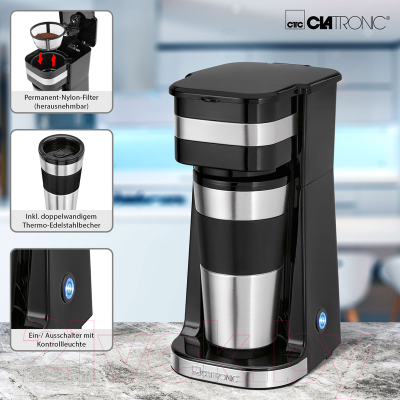 Кофеварка эспрессо Clatronic KA 3733 Coffee To Go Thermo